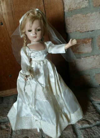 Vintage Antique 14 " Composition Body Doll W Trousseau Not Marked