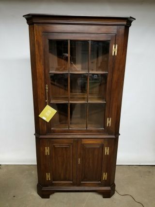 Vintage Henkel - Harris 9 Pane Mahogany Corner Cabinet 1116h - Freight Available