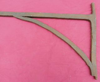 18th - 19th C.  Maine Hand Frorged Wrought Iron Fireplace Crane with Cross Brace 3