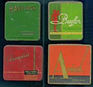 X4 Vint Australian Tobacco Tins Bugler Havelock Arcadia & Ardath Cigarettes.