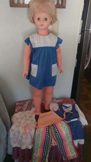 Vintage Uneeda Walker Doll Comes With Cloths 30 " 1960,  S