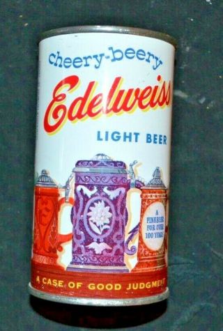 Vintage Edelweiss Light Beer Flat Top Beer Can Great Shape