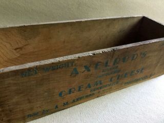 Vintage Rustic Wooden Axelrod’s Cream Cheese Box 3lb.  - Englewood,  Jersey