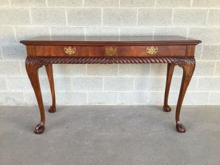 Mahogany Chippendale Style Ball & Claw 60 " Console Table