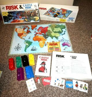 Risk And Castle Risk Board Game 100 Complete Vintage Parker Brothers 1990