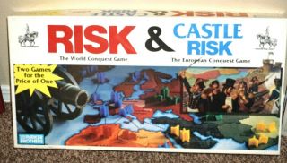 Risk and Castle Risk Board Game 100 Complete VINTAGE Parker Brothers 1990 2