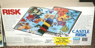 Risk and Castle Risk Board Game 100 Complete VINTAGE Parker Brothers 1990 3