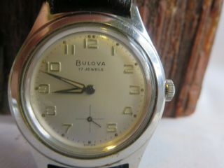 Vintage 1959 Bulova 17 Jewel Very Thin Winding Mens Watch Rp8