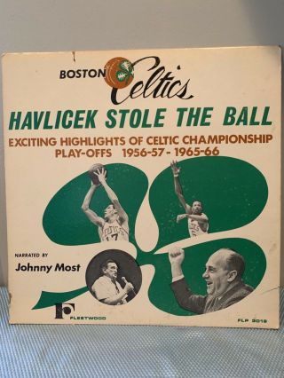 Boston Celtics Havlicek Stole The Ball Fleetwood Records Playoff 1956 - 57 65 - 66