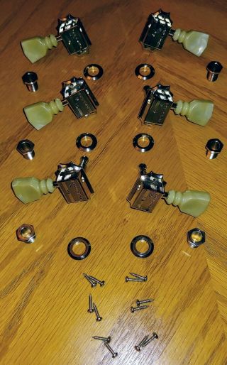 Schaller 3x3 Vintage Deluxe Tuners For Gibson Les Paul Sg Nickel