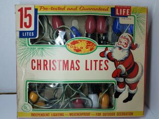Vintage World Wide Christmas Outdoor Lites Lights 15 Bulb Strand Orig Box (bin27