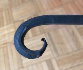 vintage wrought iron plant hook sign hanger - twisted iron shaft - approx.  10 