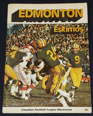 1971 - Cfl Illustrated Edmonton Eskimos With Insert Program Toronto Vs Montreal