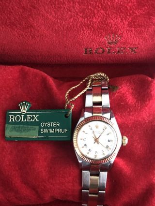 Vintage Ladies ROLEX Watch.  Ref 6719 Gold & Steel Oyster Perpetual 2