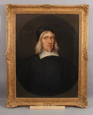 1667 Antique 17thc,  Isaac Fuller,  Life Size English O/c Portrait Oil Painting