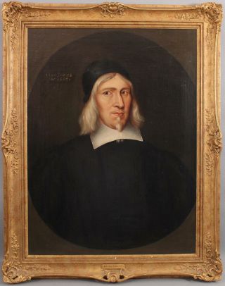 1667 Antique 17thC,  Isaac Fuller,  Life Size English O/C Portrait Oil Painting 2