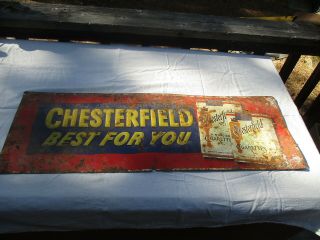 Large Vintage Chesterfield Cigarette Sign.
