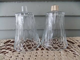 Set Of 2 Vintage Homco Clear Glass Peg Votive Cup Candle Holders