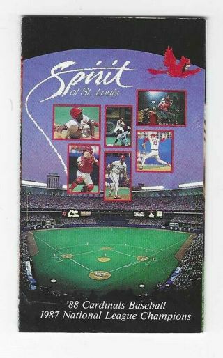 1988 St.  Louis Cardinals Pocket Schedule Sponsored By Budweiser