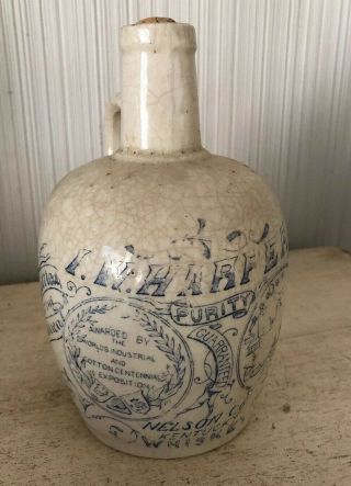 Antique 1800s I.  W.  Harper Nelson Kentucky Whiskey Stoneware 7” Jug Bottle