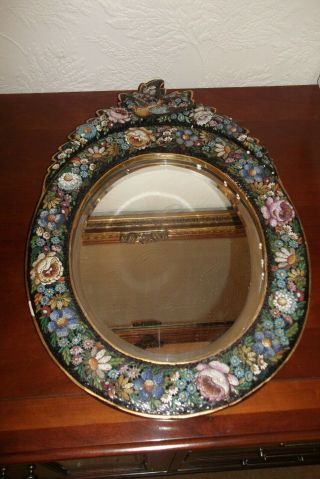 Large Antique 19th Century Micro Mosaic Mirror