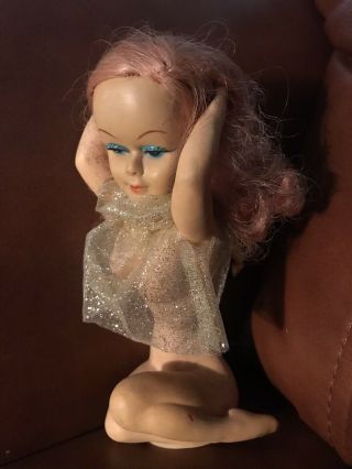 Vintage 1960 Dashboard Hot Rod Nude Sexy Pin Up Girl Rubber Doll Naughty Nighty
