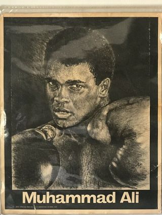 Vintage Muhammad Ali Exhibition Poster Signed By David Mosley 1971 Boxing