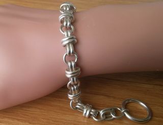 26 G Vintage 925 Sterling Silver Knot Chain Bracelet 8.  0 " Long