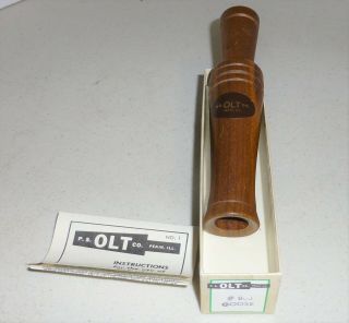 P.  S.  Olt Co.  Pekin,  Ill Vintage Model 800 Wooden Goose Call W/box