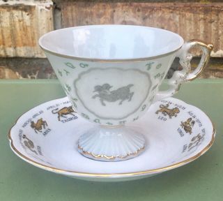 Vintage Aries Regal Horoscope Astrology Zodiac Fortune Tea Cup Saucer England
