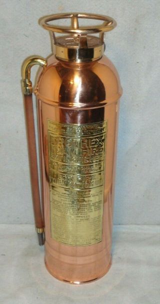 Vintage Antique Copper Fire Extinguisher Frothex Knight &thomas Boston Mass