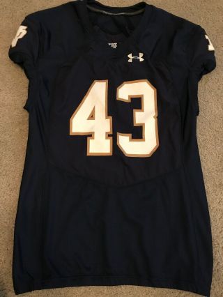 2015 Team Issued Notre Dame Football Under Armour Home Jersey 43
