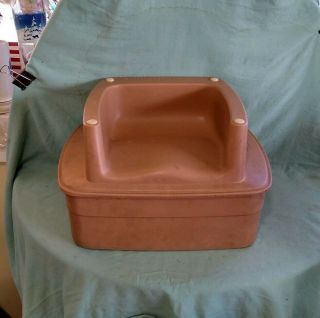 Vintage Vollrath Brown Hard Plastic Double Sided Childs Booster Seat 52962