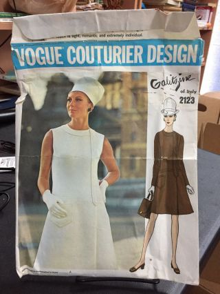 Vogue Couturier Design Galitzine Of Italy 2123 Vintage One Piece Dress Size 16