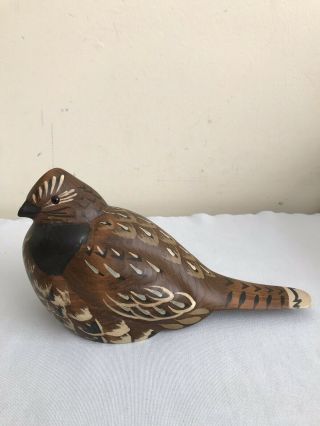 Big Sky Carvers Hand Carved Solid Wood Bird Decoy - Signed " Sally Mcmurry "