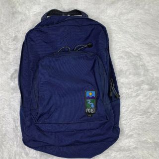 Mei Mountain Equipment Backpack Bag Inc Zipper Pockets Blue Vintage Euc