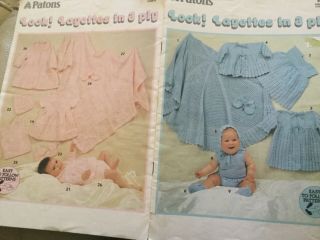 Vintage Patons Knitting / Crochet Pattern Book 691 - Look Layettes In 3ply
