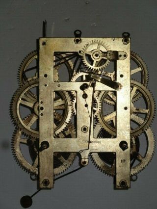Antique Vintage Ansonia Mantle 8 Day Strike Clock Movement 10 Repair