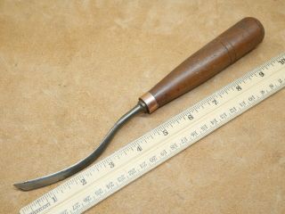 Old Carving Tools Vintage 1/4 " No 42 Long Bent Wood Carving Gouge V Tool Veiner