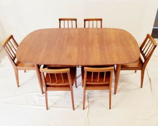 Willett Transitional Solid Cherry Mid Century Modern Dining Table Set Of 6 Chair