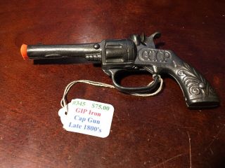 Antique Stevens Cast Iron Cap Gun Gip & Pat Miniature Toy Gun Late 1800 