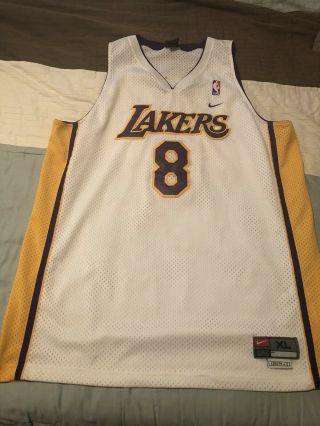 Nike Kobe Bryant White Home Los Angeles Lakers 8 Swingman Jersey,  Size:xl,  X - Large