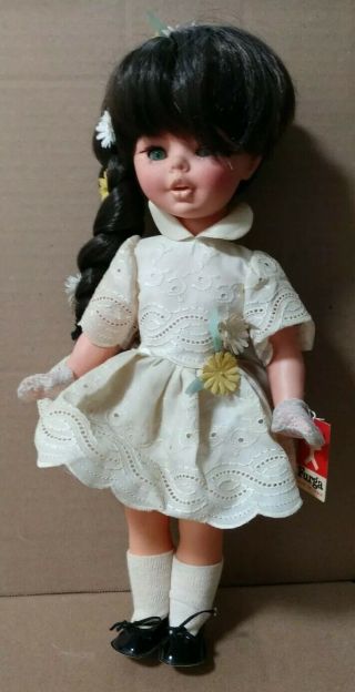 Vintage Italian Furga Doll With Tag 14 " Flower Girl