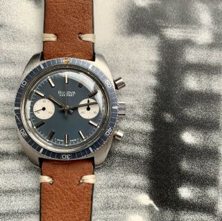 1970 Bulova Deep Sea Chronograph 666ft Devil Diver.  Vintage Watch.  Valjoux 7733