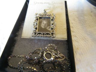 Fabulous Vintage Sterling Silver Picture Frame Charm By Beau & 925 Chain Added