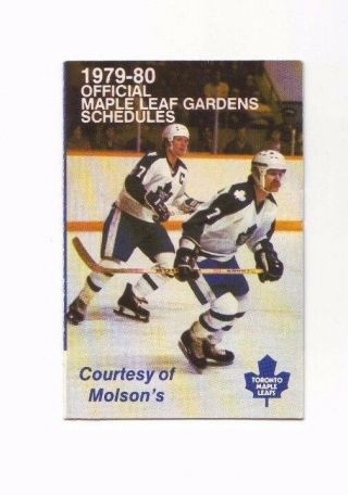 1979 - 80 Toronto Maple Leafs Pocket Schedule Hockey Molson Nhl