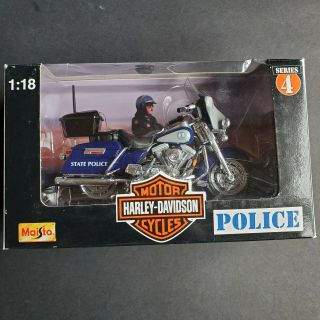 Vintage Harley - Davidson Virginia State Police - Die Cast Motorcycle 1:18 Scale