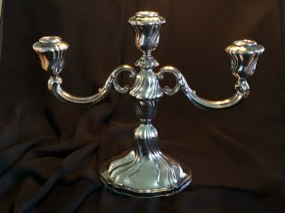 3 Candlestick Silver Plated Candelabra Vintage Candle Holder Boden 13740