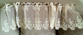 French Vintage Ivory Lace Curtain Panels