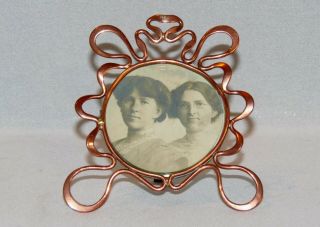 Antique Copper,  Art Nouveau Easel Photograph Frame,  Whiplash Design.